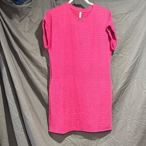 Vibrant Pink Textured Mini Dress